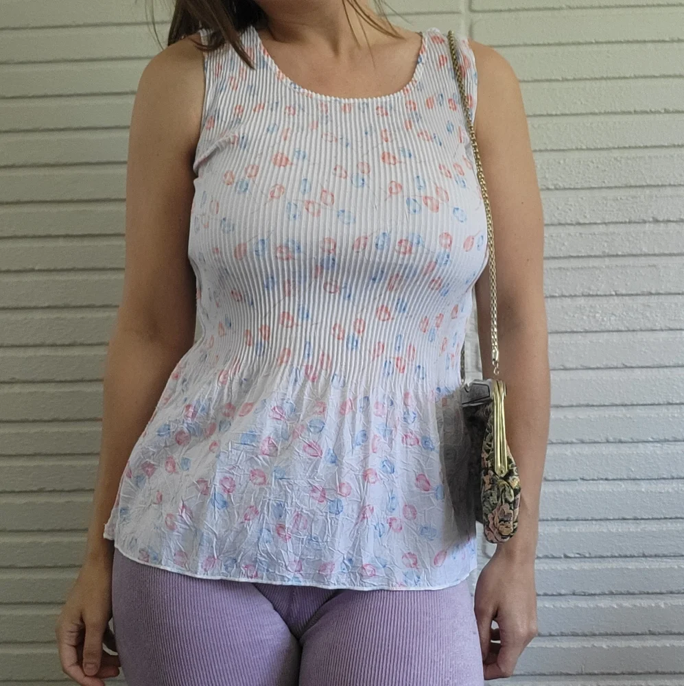 Vintage Floral Plisee Blouse - Picture 3 of 11